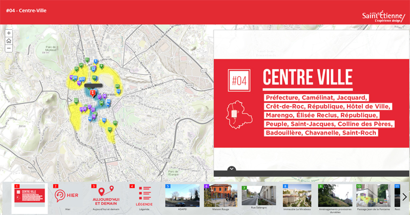 Carte interactive projets du centre-ville
