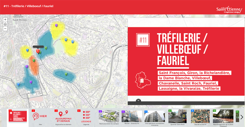 Carte interactive projets du secteur Tréfilerie / Villeboeuf / Fauriel