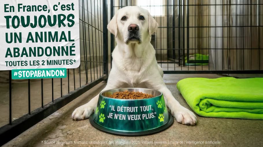 en France, c'est toujours un animal abandonné toutes les 2 minutes