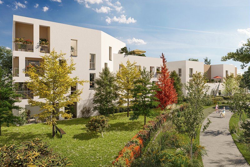 Perspective du projet immobilier Coeur vert, dans le quartier du Soleil