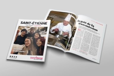 Couverture et page intérieure de Saint-Étienne le magazine n°110