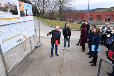 Visite d'Anne-Claire Mialot, directrice générale de l'Agence nationale pour la rénovation urbaine (ANRU) à Saint-Étienne