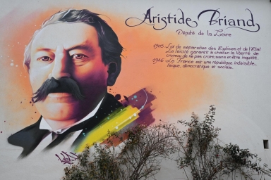 Fresque murale et colorée d'Aristide Briand
