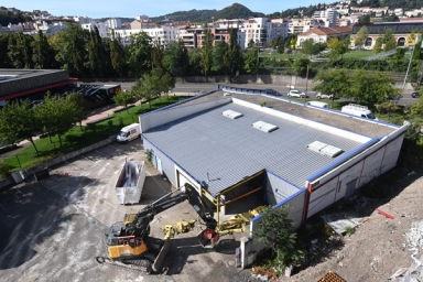 bâtiment en cours de démolition